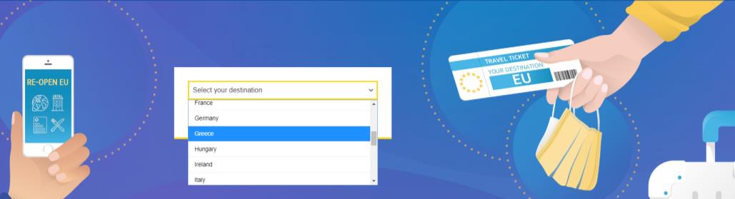 Re-open EU:  website   της Ευρωπαϊκής Ένωσης για τους ταξιδιώτες